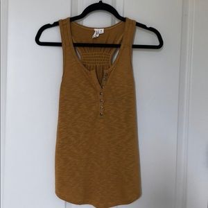Mustard Racerback Henley Tank